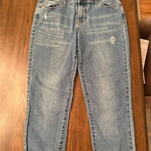 Old Navy Blue Cropped Jeans with Vintage Wash